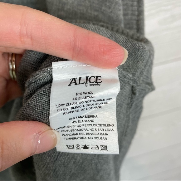 ALICE By Temperley Grey Marie Sweater Poncho Cape Size Large NWT - Picture 6 of 8